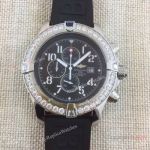 Replica Breitling Watches With Diamond Bezel Black Rubber Super Avenger Watch